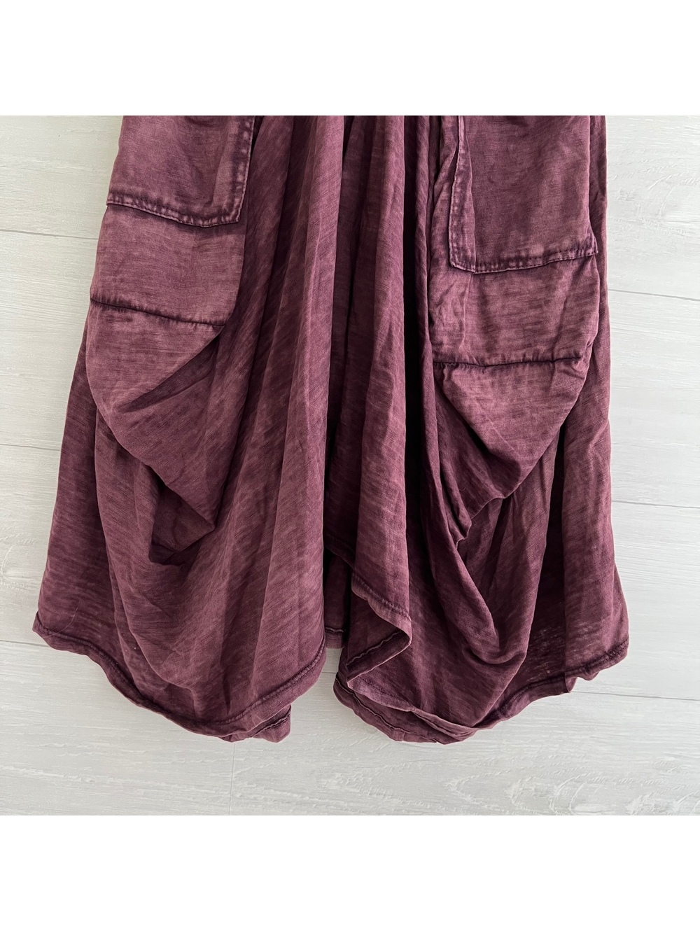 Tempo Paris Purple Mineral Wash Cargo Bubble Skirt S Lagenlook Boho - Picture 3 of 7
